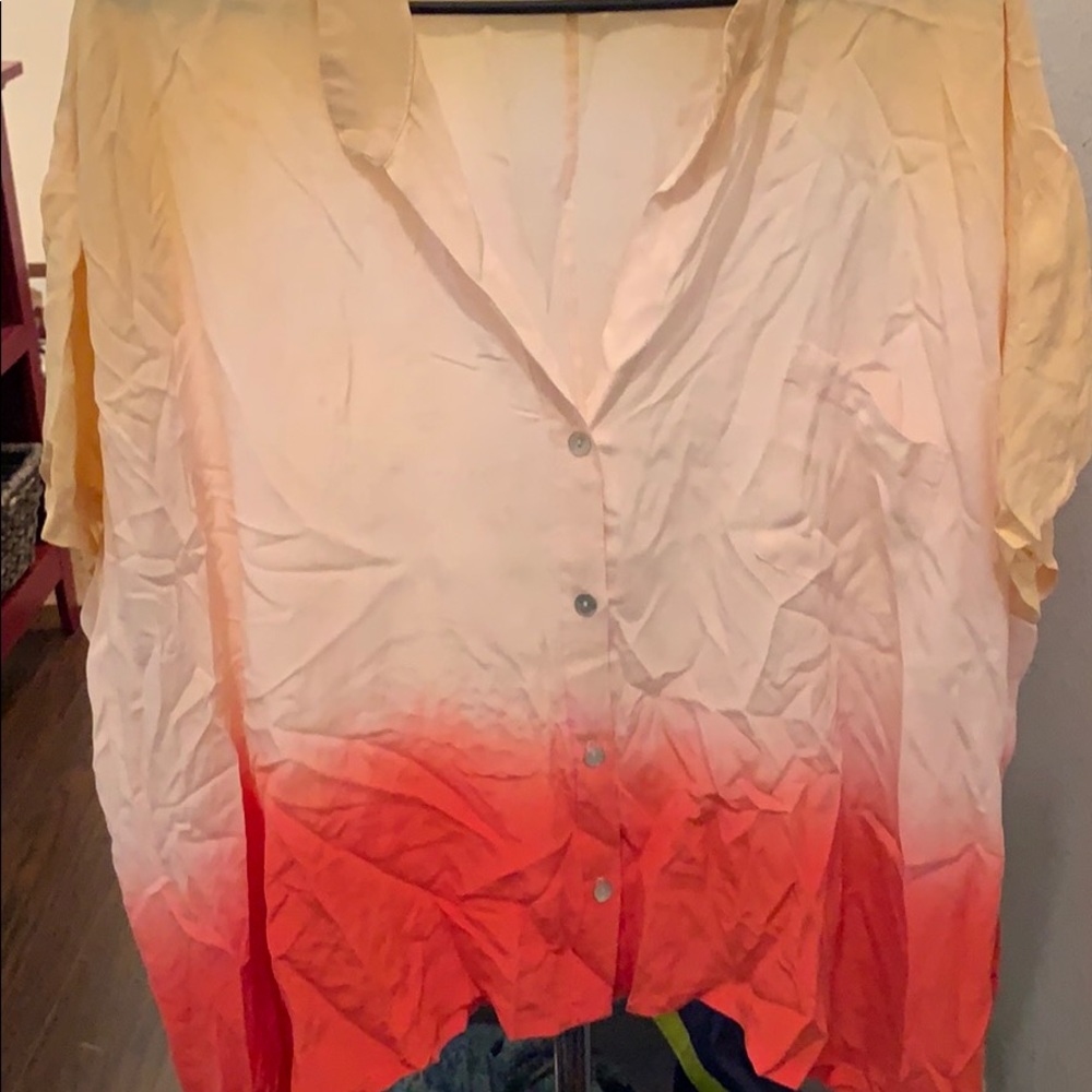 Gypsy button up asymmetric top